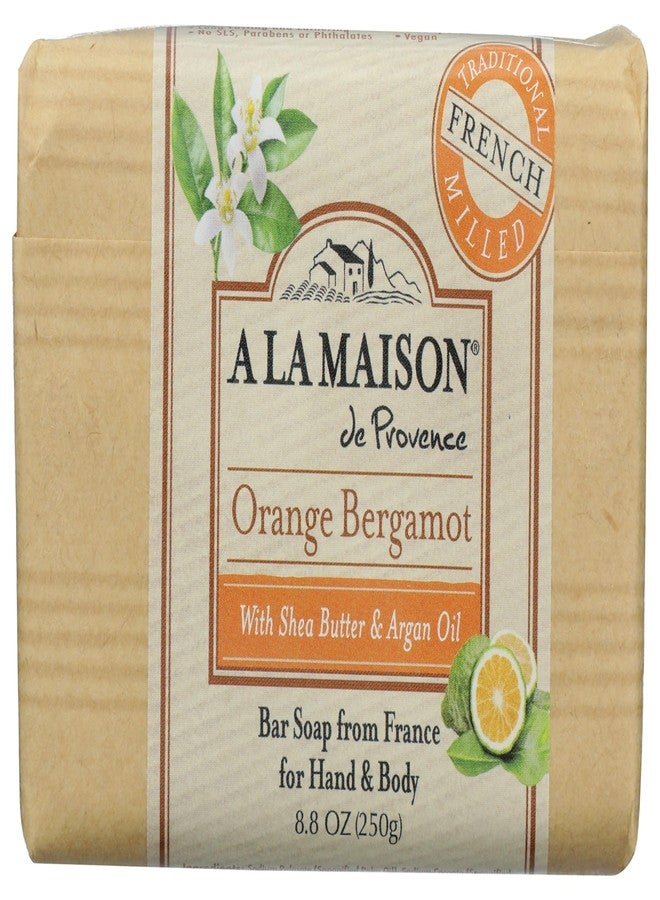 A LA MAISON Triple French Milled Bar Soap, 8.8 Ounces - Natural Moisturizing Hand Soap Bar (1 Bar of Soap, 8.8 Ounces, Orange Bergamot) - Image 1